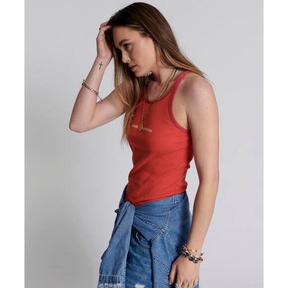 ONE TEASPOON Red One Teaspoon Logo Singlet Tank Top NWT Size Small - Picture 3 of 8